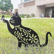 outdoor wrought iron hollow cat