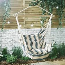 Striped Hanging Swing Chair Garden