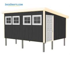 12 16 lean to pole shed plans