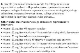 Admissions administrative resume example