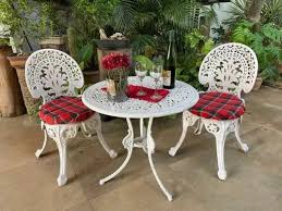 Cast Aluminium Garden Stool Table Set