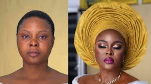 gele nigerian bride makeup