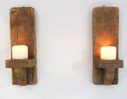 Pair Of 45cm Rustic Solid Wood Handmade