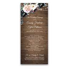 rustic wedding program template with