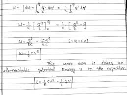 Energy D In A Capacitor Maths