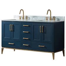 blue double sink bathroom vanity