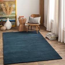 wool navy indoor solid area rug