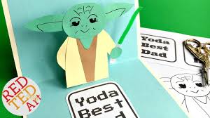Free printable father's day card: Easy Pop Up Father S Day Card 3d Yoda Card Diy Star Wars Paper Crafts Youtube