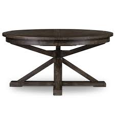 This lovely 52″ round table was built with a 16″ leaf expanding to a 68″ oval which the century old wood has been removed from barns circa 1865 and have been restored into this fabulous and versatile pedestal table. Reclaimed Wood Dining Room Table Kitchen Tables Zin Home