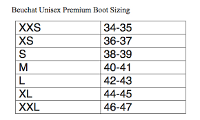 Dive Boot Size Chart Buurtsite Net