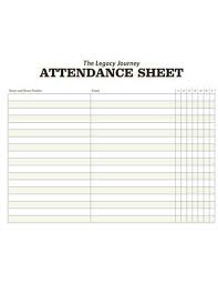 7 church attendance sheet templates in