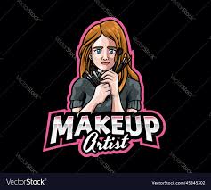 makeup artist mascot logo design