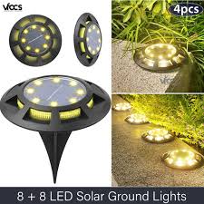 4pcs Vfocs Solar Ground Lights 8 8 Led