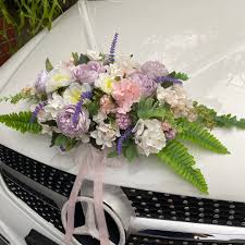 bridal car flowers decoration