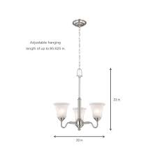 3 Light Brushed Nickel Chandelier With