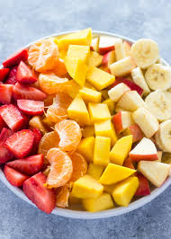 fruit salad with healthy honey yogurt