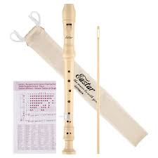 Eastar Ers 21gn Abs German Descant Soprano Recorder C Key With Fingering Chart Cleaning Rod And Bag Natural