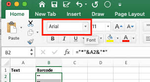 font barcode ใน excel software