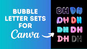 20 bubble letters in canva full sets