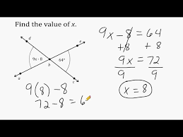 Solving Equations Using Vertical Angles