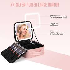 travel makeup bag with rechargeable led