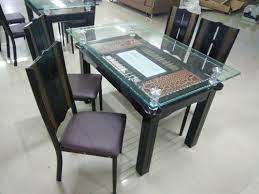 Dining Table With Glass Top 4 Seater