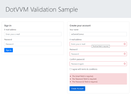 form validation in asp net dotvvm