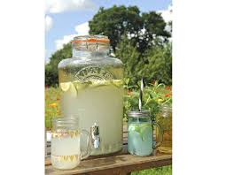 8l glass drink jar with stainless steel