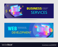 web development banners with text and