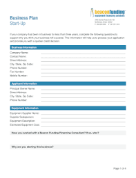 startup business plan sle pdf form