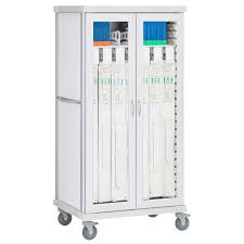 A bunch of diagnostic carts. Diagnostic Catheter Cart Double Column Mobile Qc Storage