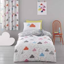 100 Cotton Cot Bed Duvet Cover Set Clouds