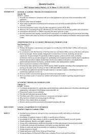 This cv will be focussed on the job description (as always) but is likely to include a list of research papers, conferences and funding. Academic Program Coordinator Resume Samples Velvet Jobs