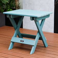Portable Blue Folding Side Table Square