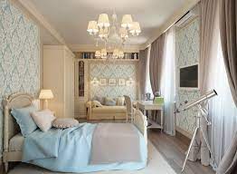 blue cream traditional bedroom