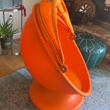 ikea kids orange egg chair ps lomsk