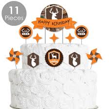 My teenage son saw hunting theme cake all accessories are gumpaste. Gone Hunting Deer Hunting Camo Birthday Party Cake Decorating Kit Cake Topper Set 11 Pieces Bigdotofhappiness Com