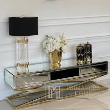 Tv Cabinet Chicago Gold On Metal Legs