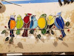 Birds On A Wire Stained Glass Pattern