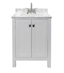 This freestanding 24 bathroom vanity is an easy way to add a little extra storage and organization to your bathroom. Tuscany Rio 24 W X 22 D Vanity And Natural Cararra Marble Vanity Top With Rectangular Undermount Bowl At Menards