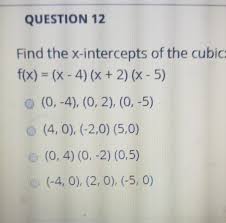 X Intercepts Of The Cubic F X