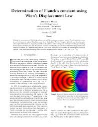 B is the wien's displacement constant = 2.8977*103 m.k planck's law using planck's law of blackbody radiation, the spectral density of the emission is determined for each wavelength at a particular temperature. Pdf Determination Of Planck S Constant Using Wien S Displacement Law Andrew D Miller Academia Edu