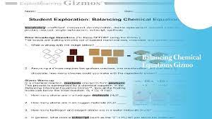balancing chemical equations gizmo