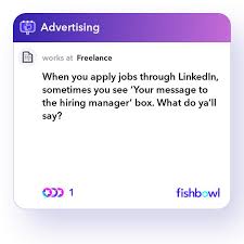 All retail jobs in one easy search. When You Apply Jobs Through Linkedin Sometimes You See Your Message To The Hiring Manager Box What Do Ya Ll Say Fishbowl