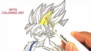 Goku deus ssj para desenhar. How To Draw And Color Dragon Ball Goku Super Saiyan Coloring Pages Goku Dragon Ball Coloring Book Youtube
