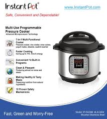 Instant Pot Ip Duo Series Specifications And Cookbook