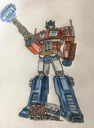 optimus prime color pencil drawing