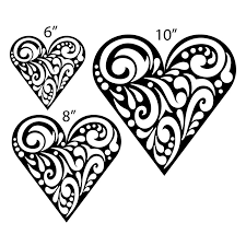 Swirly Hearts Stencil Plum Island