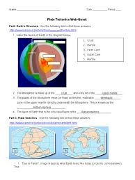 How does the movement of plates cause earthquakes? Plate Tectonics Web Quest Student Plate Tectonics Crust Geology