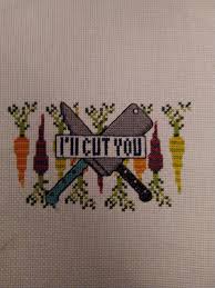 If you bite your tongue often, then this cross stitch pattern is for you. Fo I Ll Cut You From The Book Inappropriate Cross Stitch Crossstitch